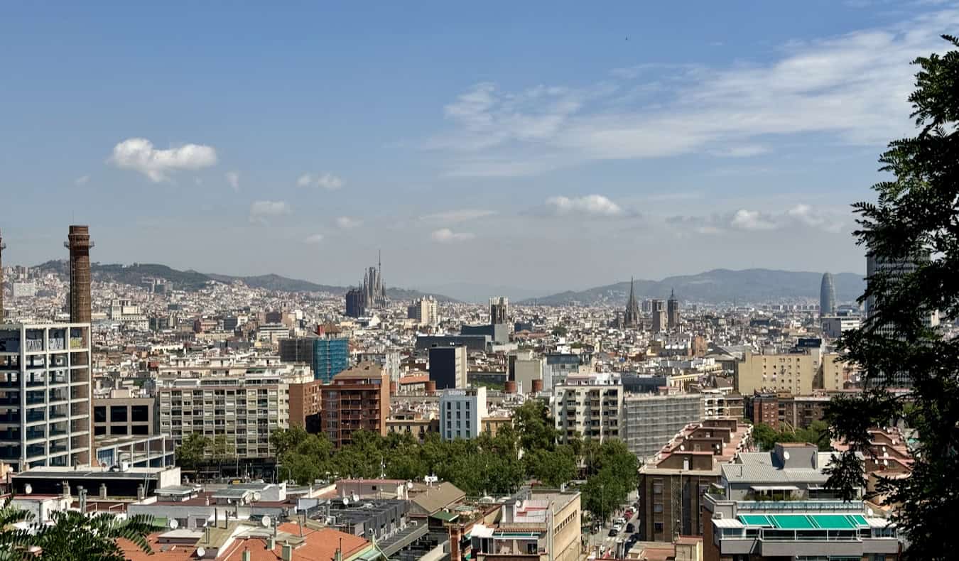 The sweeping view looking out over Barcelona, Spain